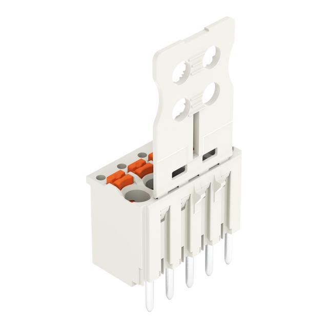 Gniazdo picoMAXeCOM raster 3,5mm 5‑biegunowe z prostymi pinami lutowniczymi z płytką 2091‑1155 /50szt./ WAGO