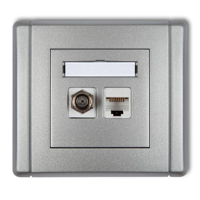 FLEXI Gniazdo antenowe poj. typu F (SAT) + gniazdo komp. poj. 1xRJ45, kat. 6 ekranowane, 8-stykowe s