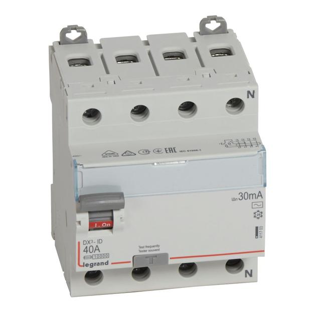 Wyłącznik Różnicowoprądowy P 304 4P 40A 30Ma Typ AC DX3 411703 LEGRAND