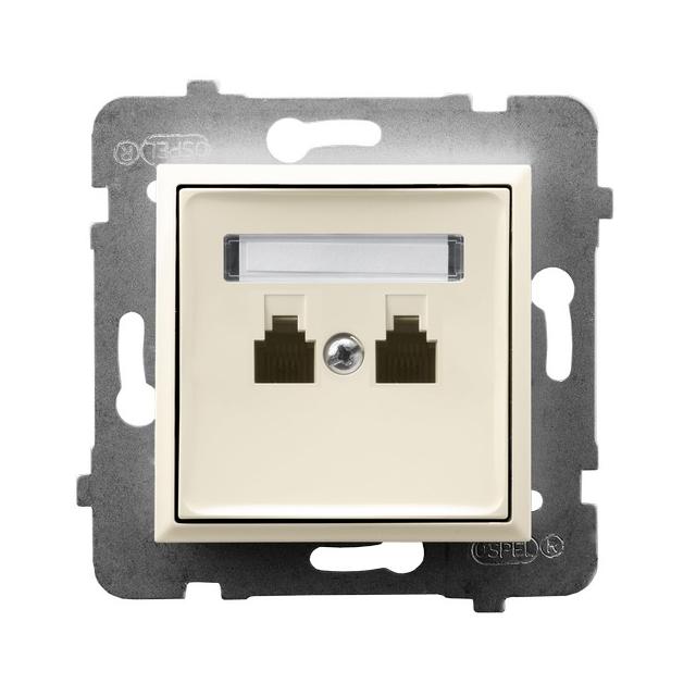 ARIA Gniazdo telefoniczne podwójne niezależne - kolor ecru