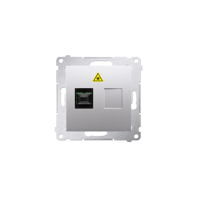 Simon 54 Gniazdo światłowodowe / optyczne pojedyncze SC/APC srebrny mat