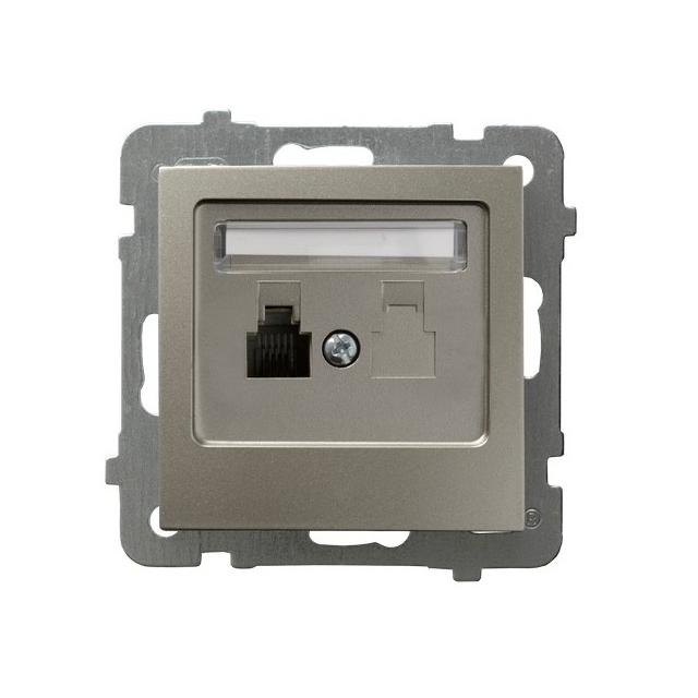 AS Gniazdo telefoniczne pojedyncze - kolor satyna light