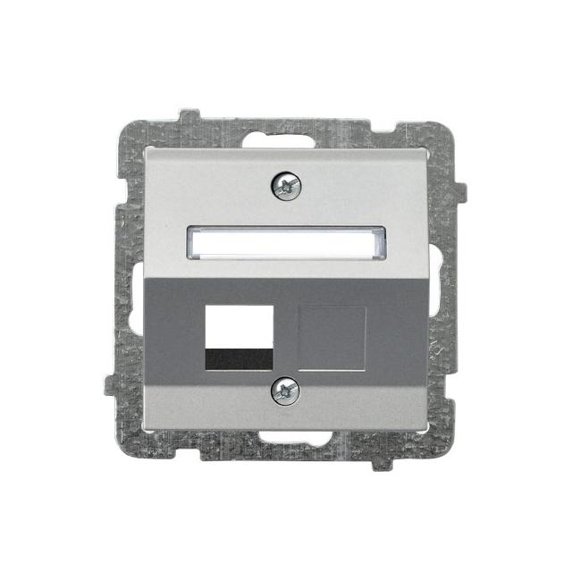 SONATA Obudowa gniazda pojedynczego typu Keystone skośna - kolor srebro mat