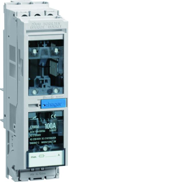 LT rozłącznik bezpiecznikowy NH000 3P 100A 690V AC LT0054 HAGER
