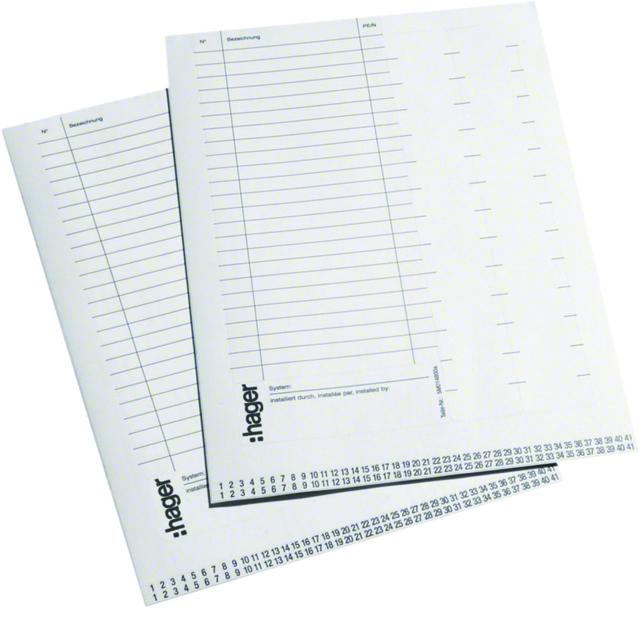 volta Karty opisowe do naklejenia na Drzwi rozdzielnicy zestaw 10 szt. VZ717 HAGER