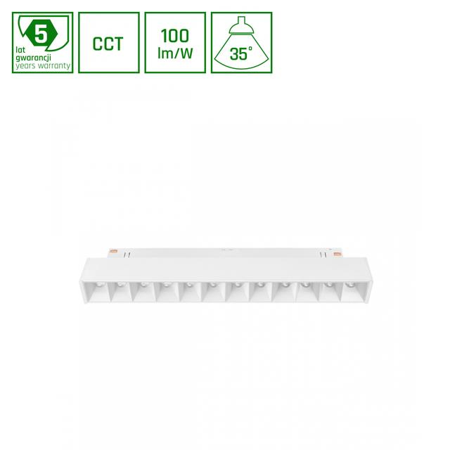 SYSTEM SHIFT CCT- GRID S OPRAWA LINIOWA 220X23X42 12W 40ST BIAŁY CCT SWITCH 5 LAT GW.