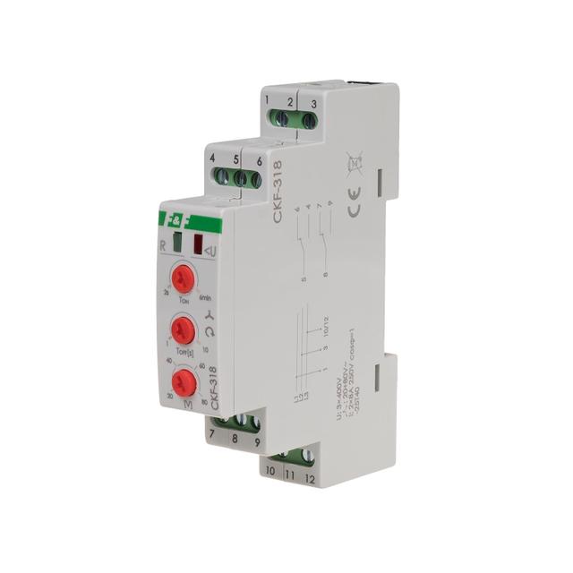 czujnik kolejności i zaniku faz, z regulowanym dolnym i górnym progiem napięciowym