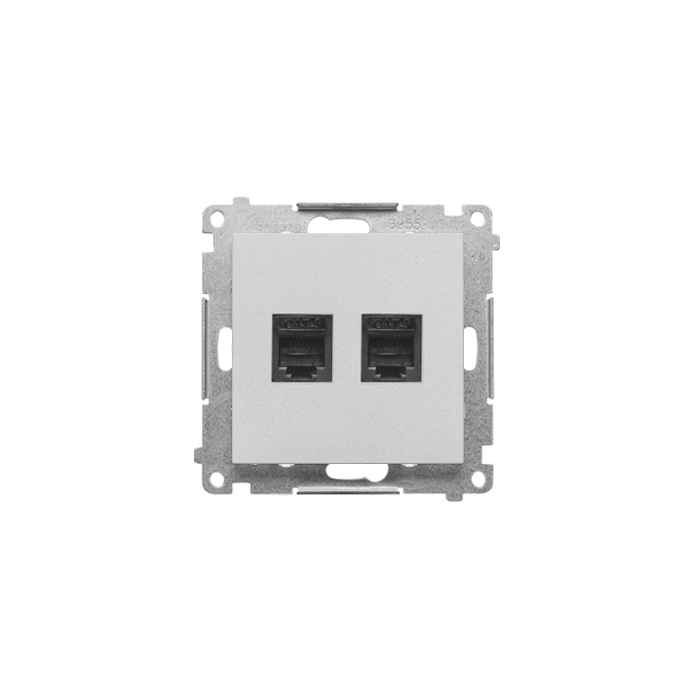 Simon 55 Gniazdo telefoniczne podwójne RJ12 Aluminium mat