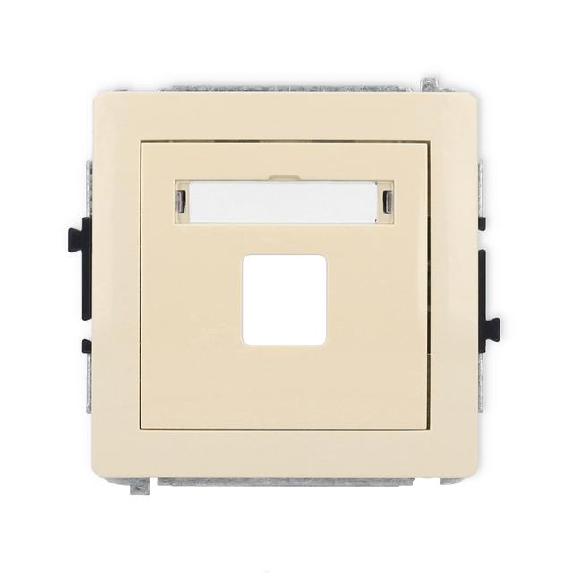 DECO Mechanizm gniazda multimedialnego pojedynczego bez modułu (standard Keystone) beżowy