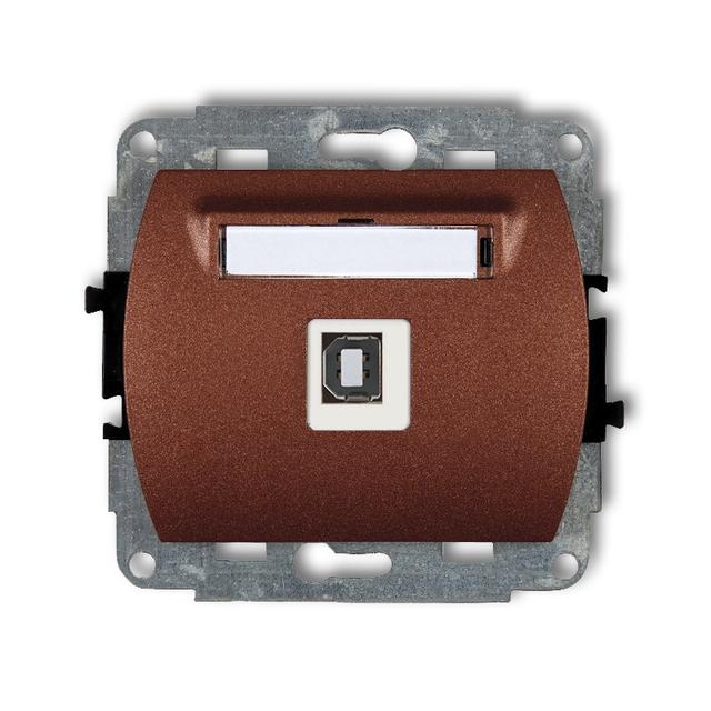 TREND Mechanizm gniazda pojedynczego USB A-B 2.0 brązowy metalik
