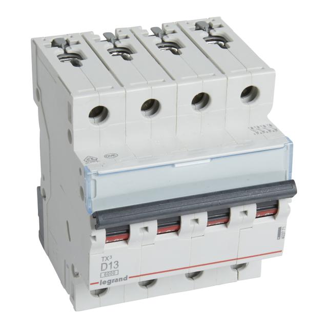 WYŁĄCZNIK NADPRĄDOWY S 304 4P D 13A 6000A SERII TX3, Legrand