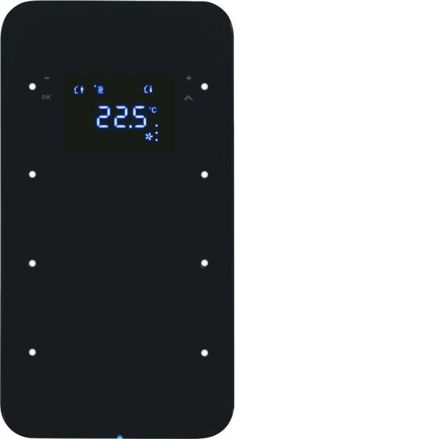 BERKER R.1 Sensor dotykowy potrójny z regulatorem temperatury szkło czarny 75643065 HAGER