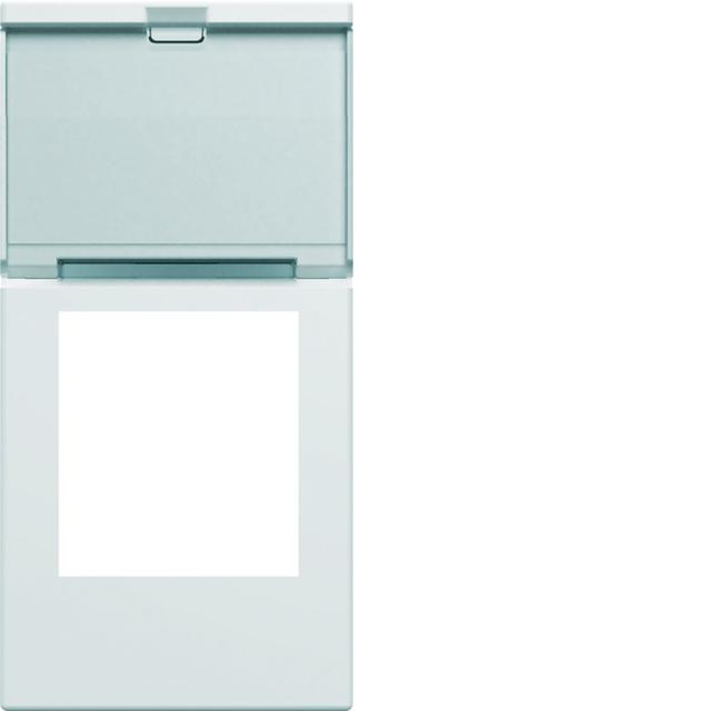 gallery Płytka czołowa pojedyncza do gniazda RJ45/VDI z polem opisowym 1M biały