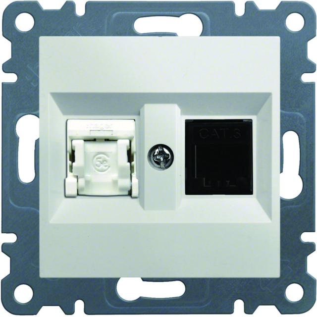 lumina Gniazdo RJ11/12 + RJ45 biały WL2210 HAGER