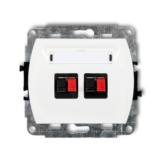 TREND Mechanizm gniazda głośnikowego podwójnego biały