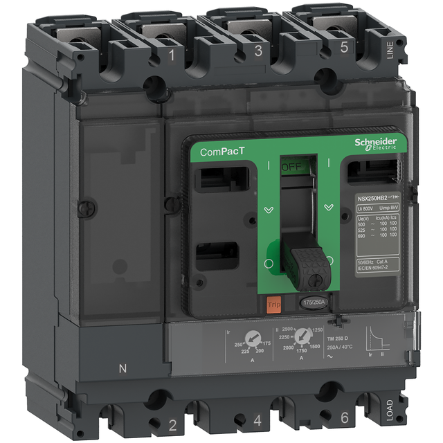 Wyłącznik mocy ComPacT NSX NSX250R TM125D 4P 200kA C25R4TM125 Schneider