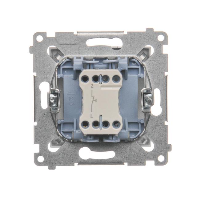 Simon 54 Przycisk pojedynczy zwierny bez piktogramu 10A szybkozłączka srebrny mat