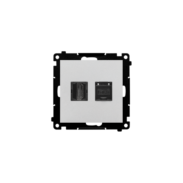 Simon 55 Gniazdo HDMI + RJ45 kat.6 Aluminium mat TGHRJ45.01/143 KONTAKT