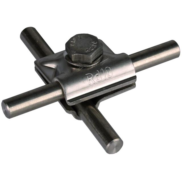 Zacisk uniwersalny MV z podkładką sprężystą, do drutu 10 mm, stal nierdzewna NIRO