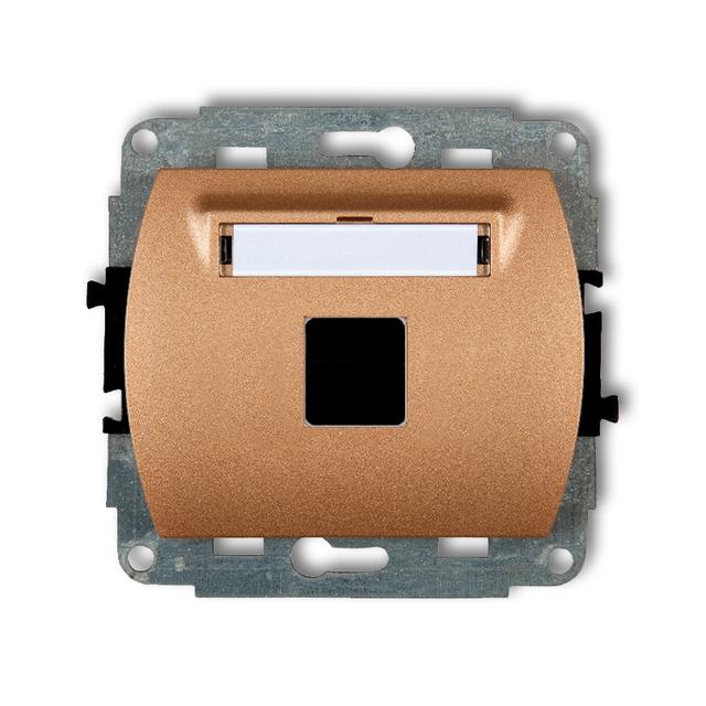 TREND Mechanizm gniazda multimedialnego pojedynczego bez modułu (standard Keystone) złoty metalik