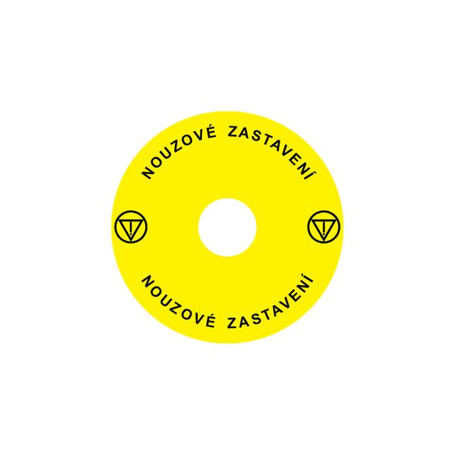 Ex9P1 H S9CZ Naklejka wyłącznika awaryjnego do Ex9P1 H średnica 90mm samoprzylepna żółta CZ 106808