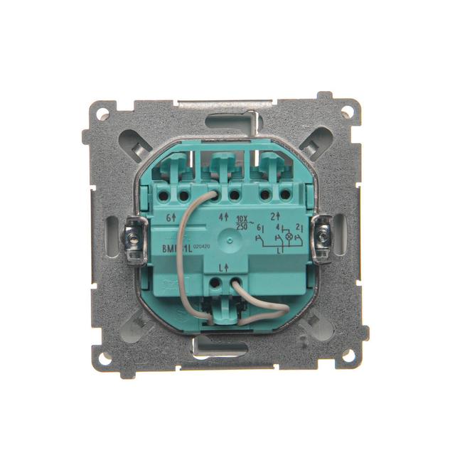 Simon Basic Przycisk potrójny z podświetleniem LED 10A szybkozłączka srebrny mat