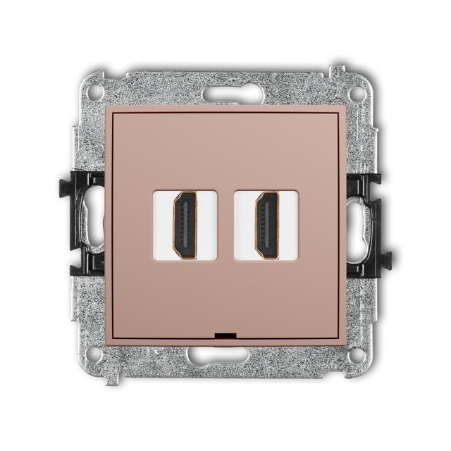 ICON Gniazdo podwójne HDMI 2.1 8K łososiowy 62IHDMIBO-6 KARLIK