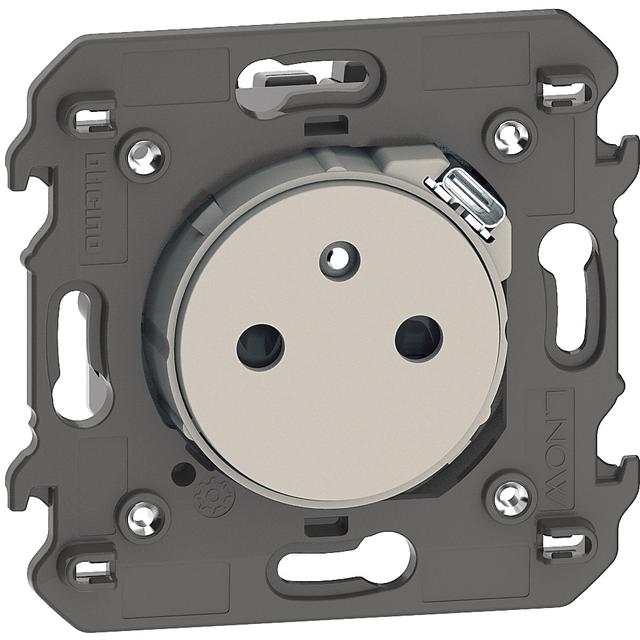 LIVING NOW - GNIAZDO PŁASKIE 2P+Z + USB C - 2 MODUŁY - PIASKOWY BEŻ, Bticino