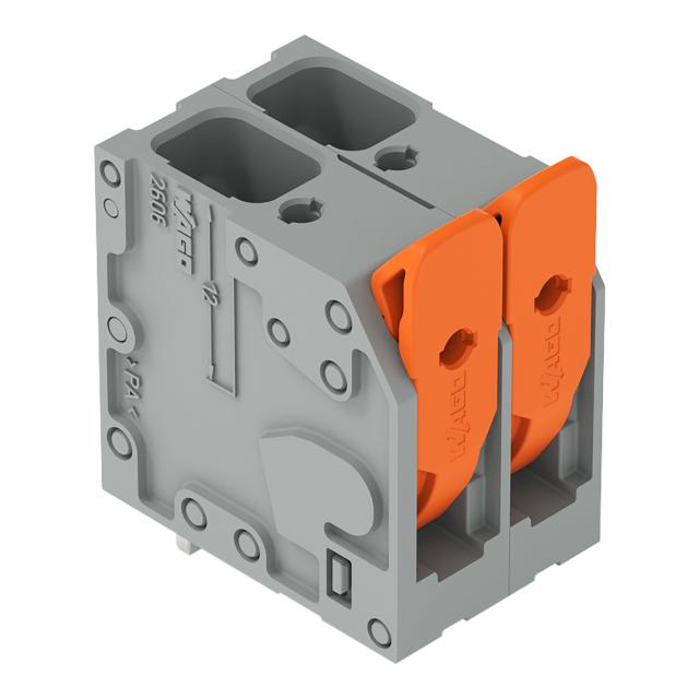 Złączka do płytek drukowanych dźwignia 6mm2 RM 7,5mm 2-bieg szara /120szt./ 2606-3102/020-000 WAGO