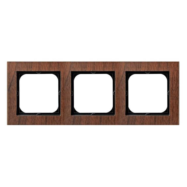 SONATA Ramka potrójna - kolor drewno orzech
