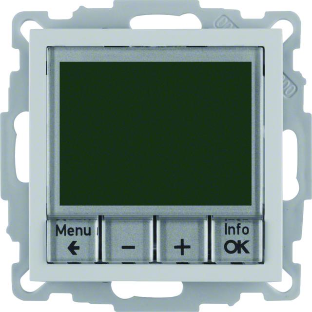 BERKER B.X Regulator temperatury ze sterowaniem czasowym z stykiem zwiernym i elementem centralnym aluminium 20441404 HAGER