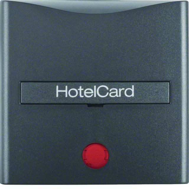 BERKER B.X Nasadka z nadrukiem i czerwoną soczewką do łącznika na kartę hotelową antracyt 16401606 H