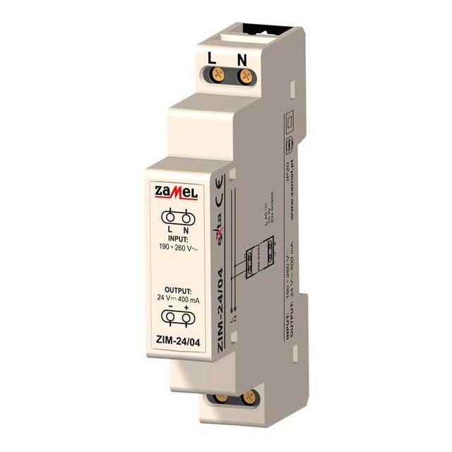 ZASILACZ IMPULSOWY 24V DC 0,4ATYP: ZIM-24/04