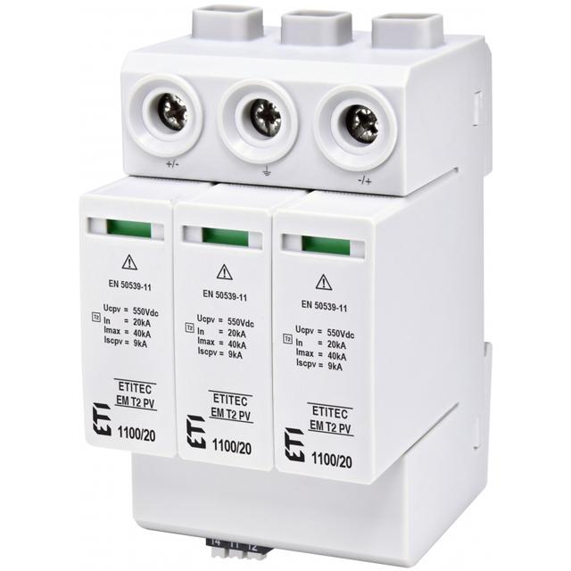Ogranicznik przepięć T2 (C) - do systemów PV TEC EM T2 PV 1100/20 Y RC 002440624 ETI