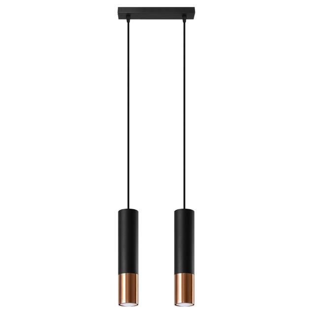 Sollux Lampa wisząca LOOPEZ 2 czarny/miedź