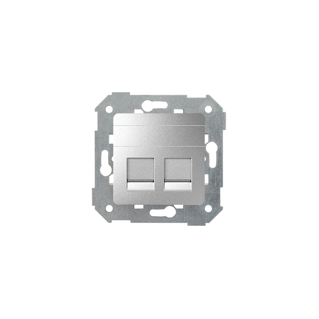 Simon 82 Pokrywa 2x gniazdo RJ45 płaska z żaluzjami aluminium 82006-93 KONTAKT