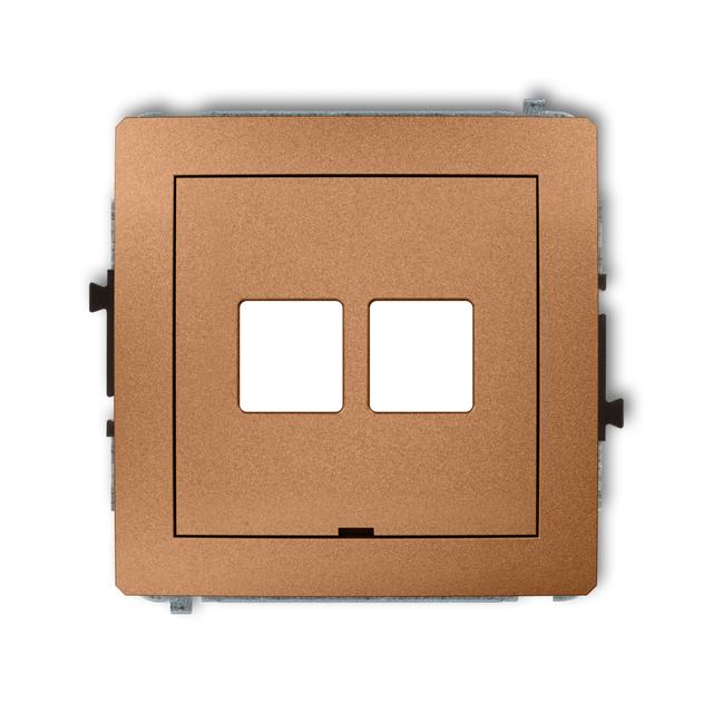DECO Mechanizm gniazda multimedialnego podwójnego bez modułu, bez pola opisowego (standard Keystone)