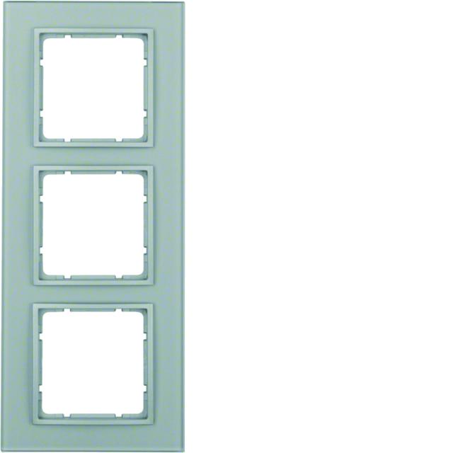BERKER B.7 Ramka potrójna szkło aluminium/alu mat lakierowana 10136414 HAGER