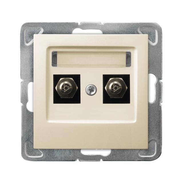 IMPRESJA Gniazdo ekwipotencjalne podwójne - kolor ecru