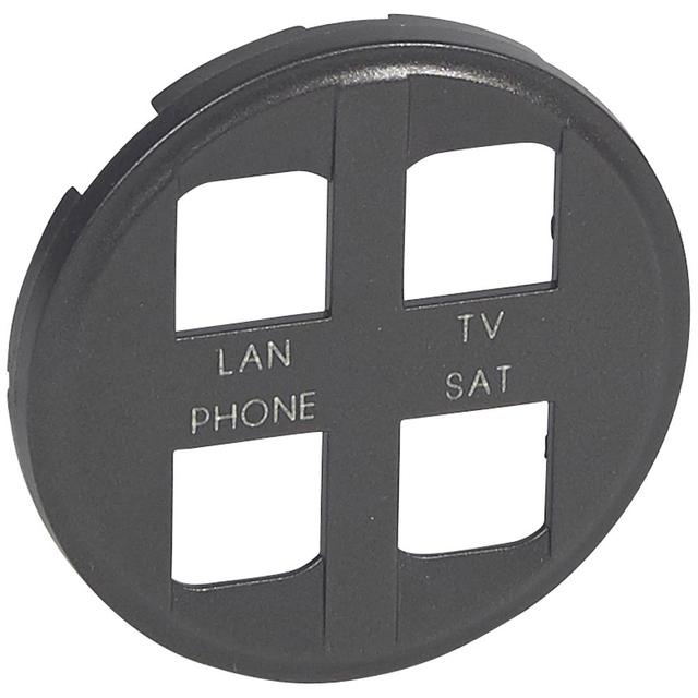 CELIANE - Plakietka do gniazd 4 x RJ 45 - STP kat. 6 grafitowa, Legrand