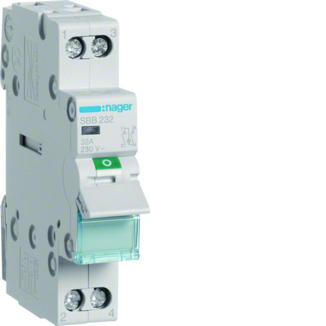 Modułowy rozłącznik izolacyjny z lampką sygnalizacyjną 2P 32A 230VAC SBB232 HAGER