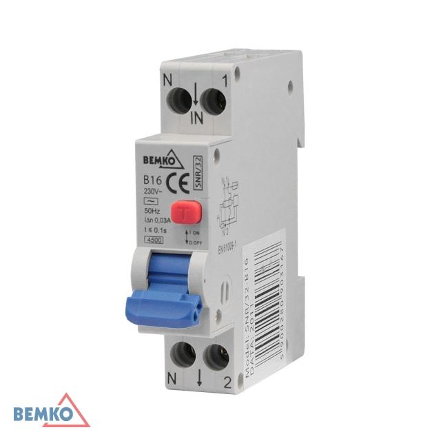 WYŁĄCZNIK RÓŻNICOWOPRĄDOWY Z NADPRĄDOWYM 1P B 10A 30mA