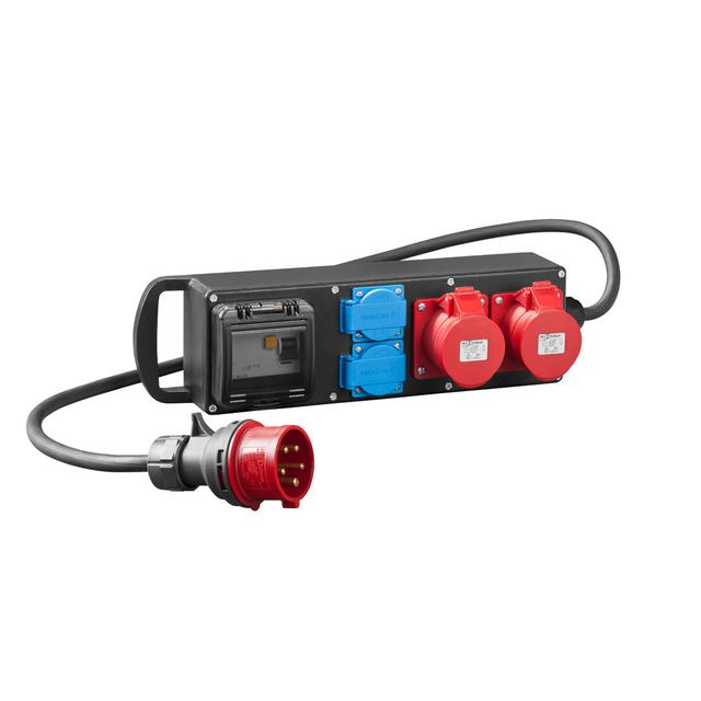 RS-P gumowany 2x2P+Z, 2x3P+N+Z 32A z przewodem i wtyką 5P 32A