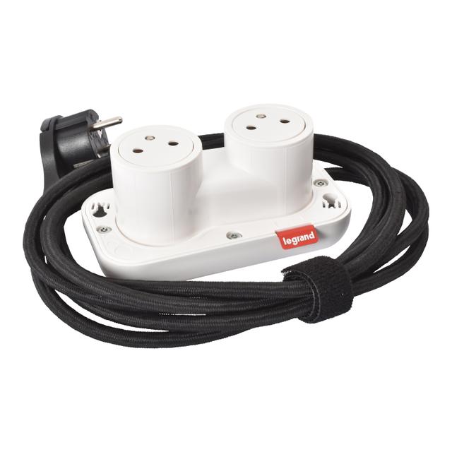 INCARA: ELECTR'ON - PODSTAWA 2X2P+Z - 2,5 M-BIAŁY, Legrand