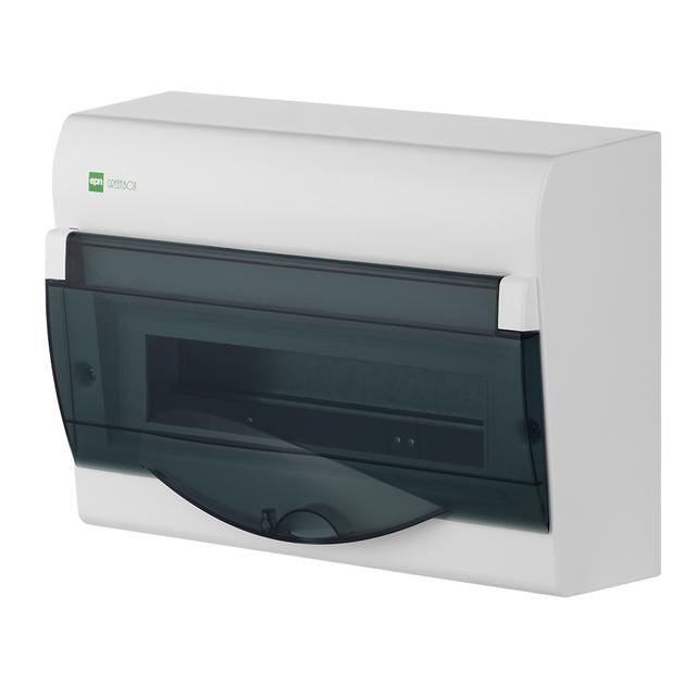 Rozdzielnica GREEN BOX n/t 12-modułem IP40 szyba transparentna dymna