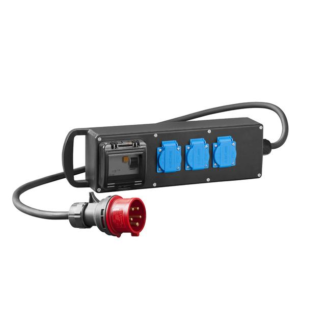 RS-P gumowany3x2P+Z z zabezpieczeniem C4/40/0,03A i wtyką 16A 5P