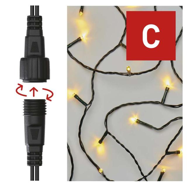 Lampki choinkowe Standard 50 LED 5m ciepła biel IP44 timer D1AW02 EMOS