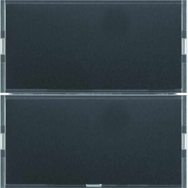 BERKER KNX e/s B.x Przycisk podwójny z polem opisowym z diodami LED RGB i czujnikiem temperatury antracyt. i aluminium  80162785 HAGER