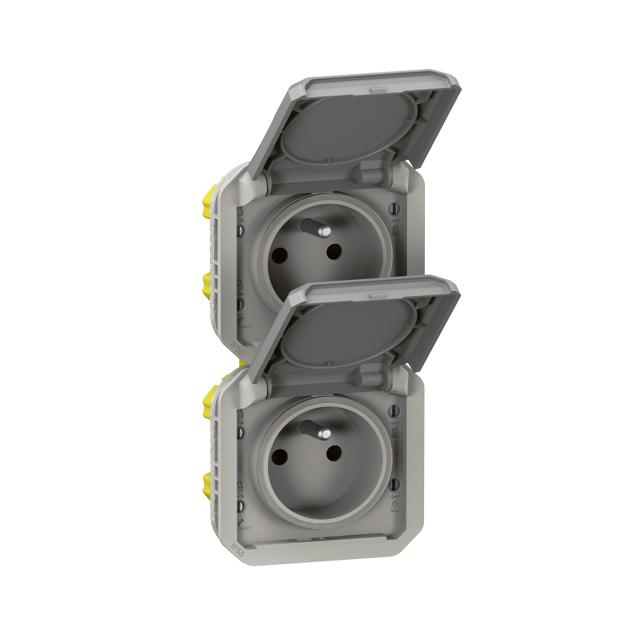 NOWE PLEXO - GNIAZDO 2X2P+Z PIONOWE MECHANIZM 16 A - 250 V SZARE 069563L LEGRAND