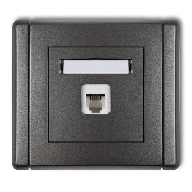FLEXI Gniazdo telefoniczne pojedyncze 1xRJ11, 4-stykowe, beznarzędziowe grafitowy